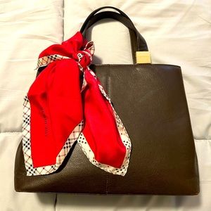 Authentic Burberry Brown Calf Skin Leather Handbag 👜